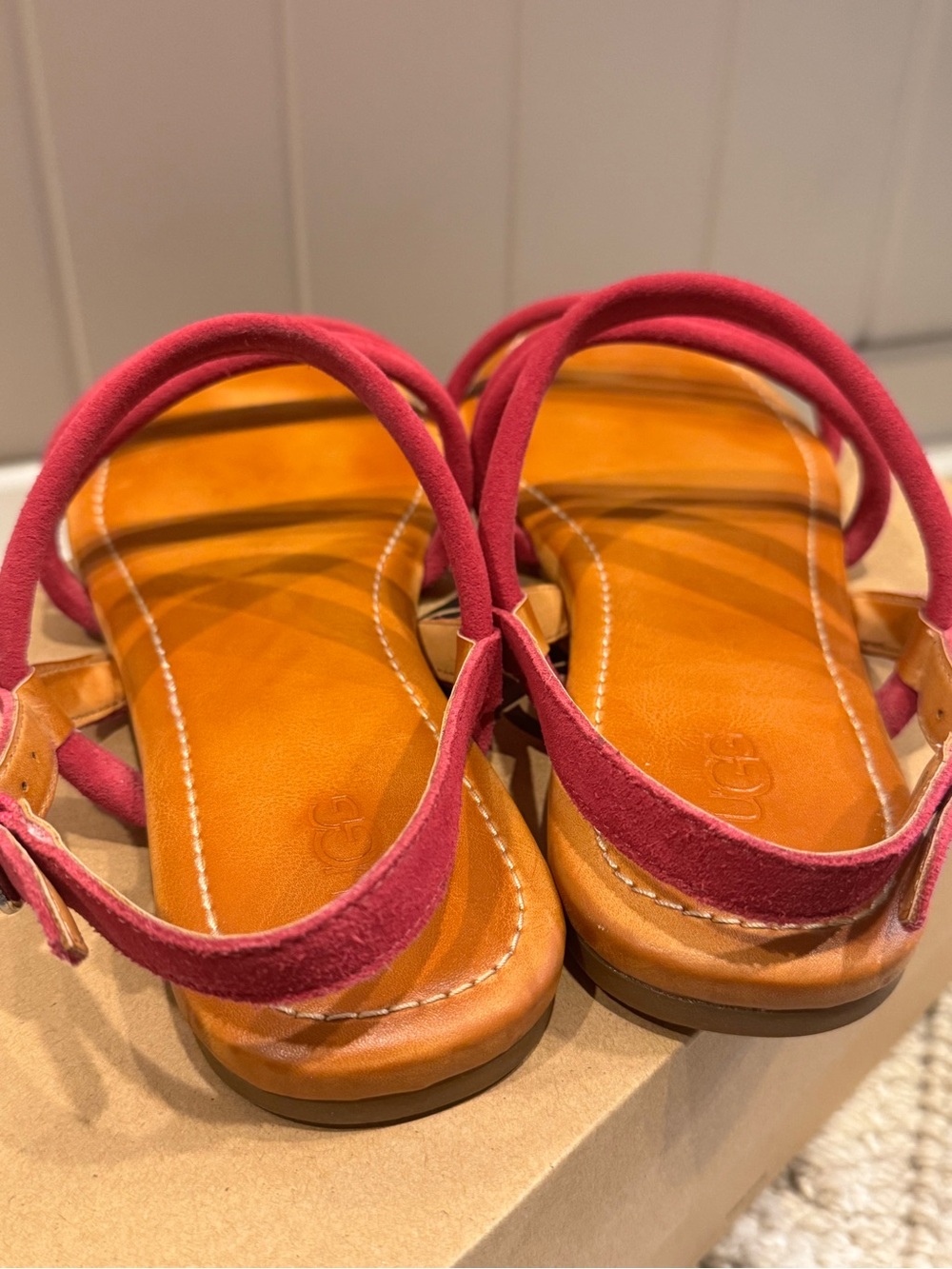 UGG Mytis Triple-Strap Fuchsia Sandals - Picture 3 of 7